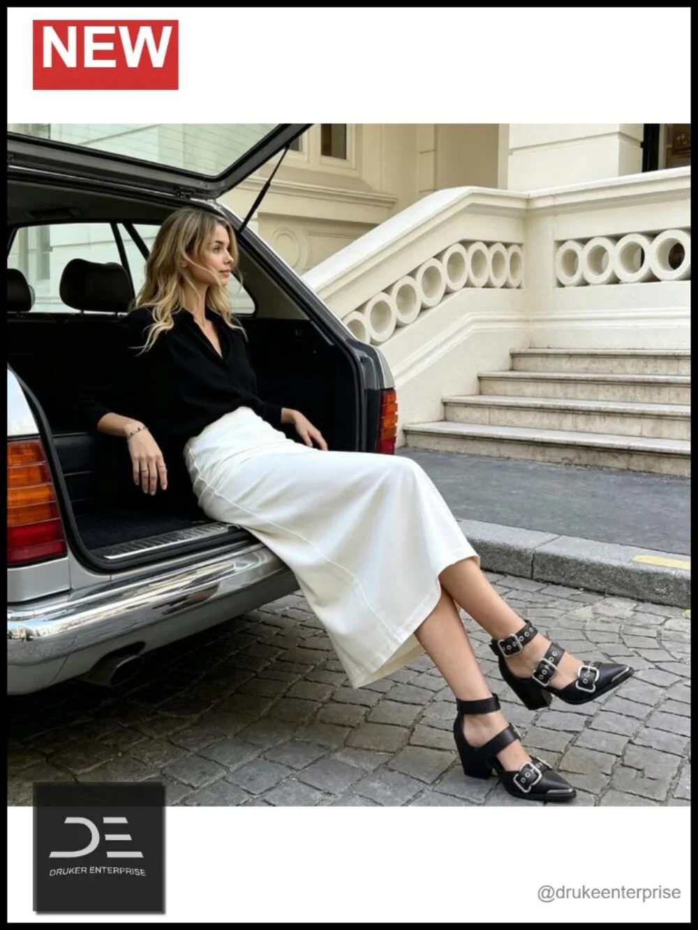 Women's Block Heels PU Leather Pointed Toe Ankle Strap Pumps
